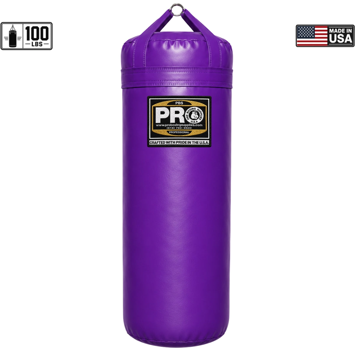 ProBoxing® 100 LBS Heavy Punching Bag - White