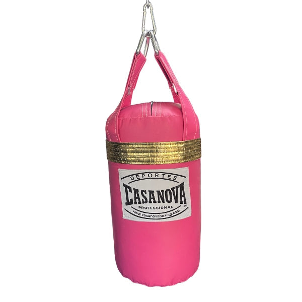 (NEW) Casanova® Punching Bag - Leather - (15 LBS) Pink & Gold