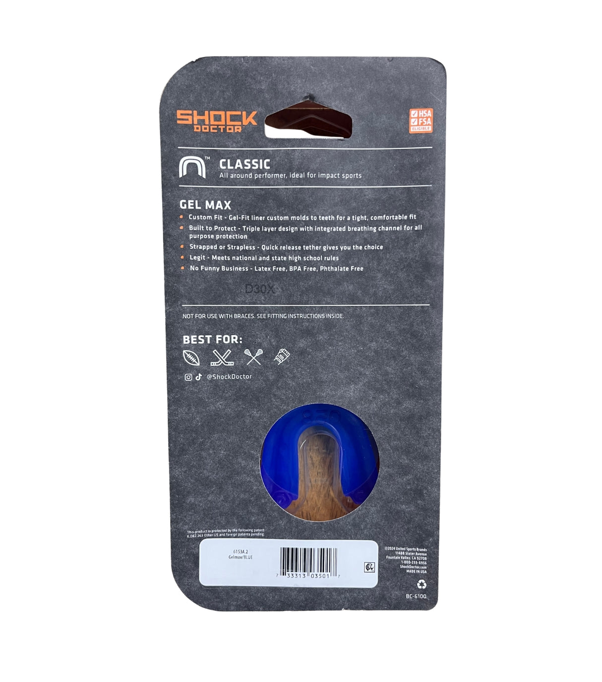 Shock Doctor - GEL MAX Mouthguard - Blue