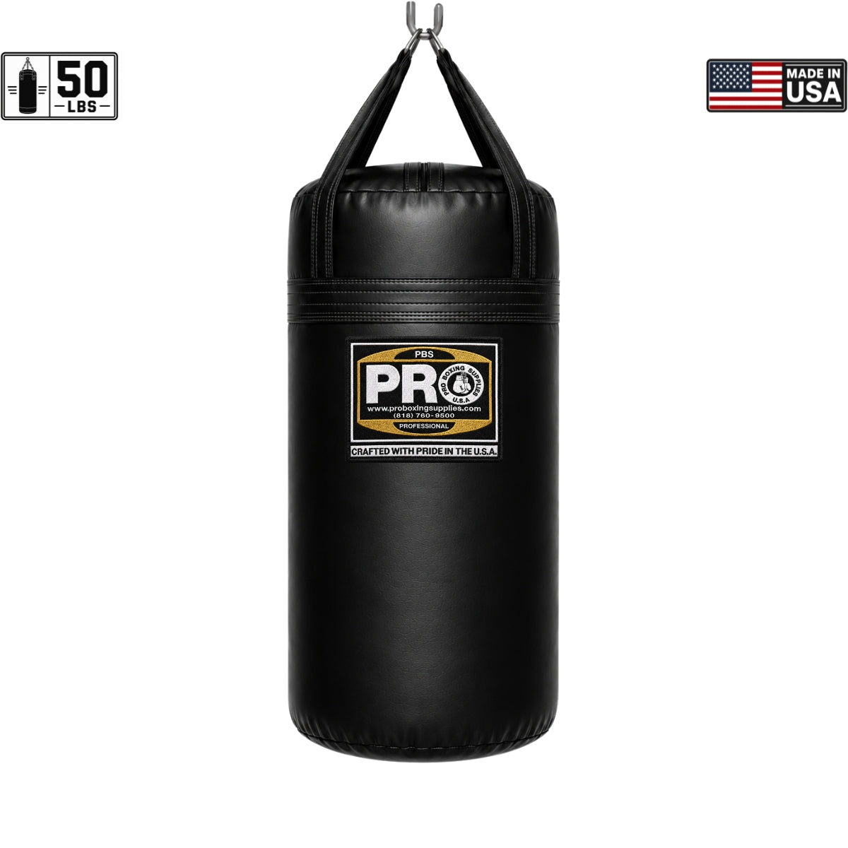 ProBoxing® 50 lbs Heavy Punching Bag - White