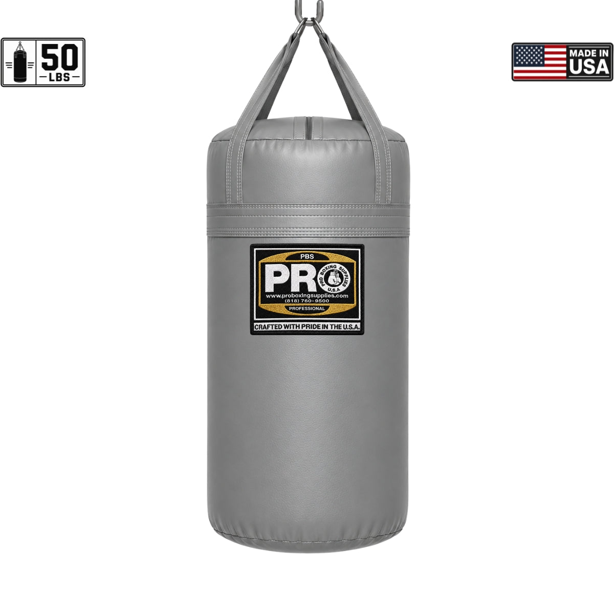 ProBoxing® 50 lbs Heavy Punching Bag - White