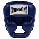 Thaismai Boxing Head Gear Cheek & Chin - Leather (Black)