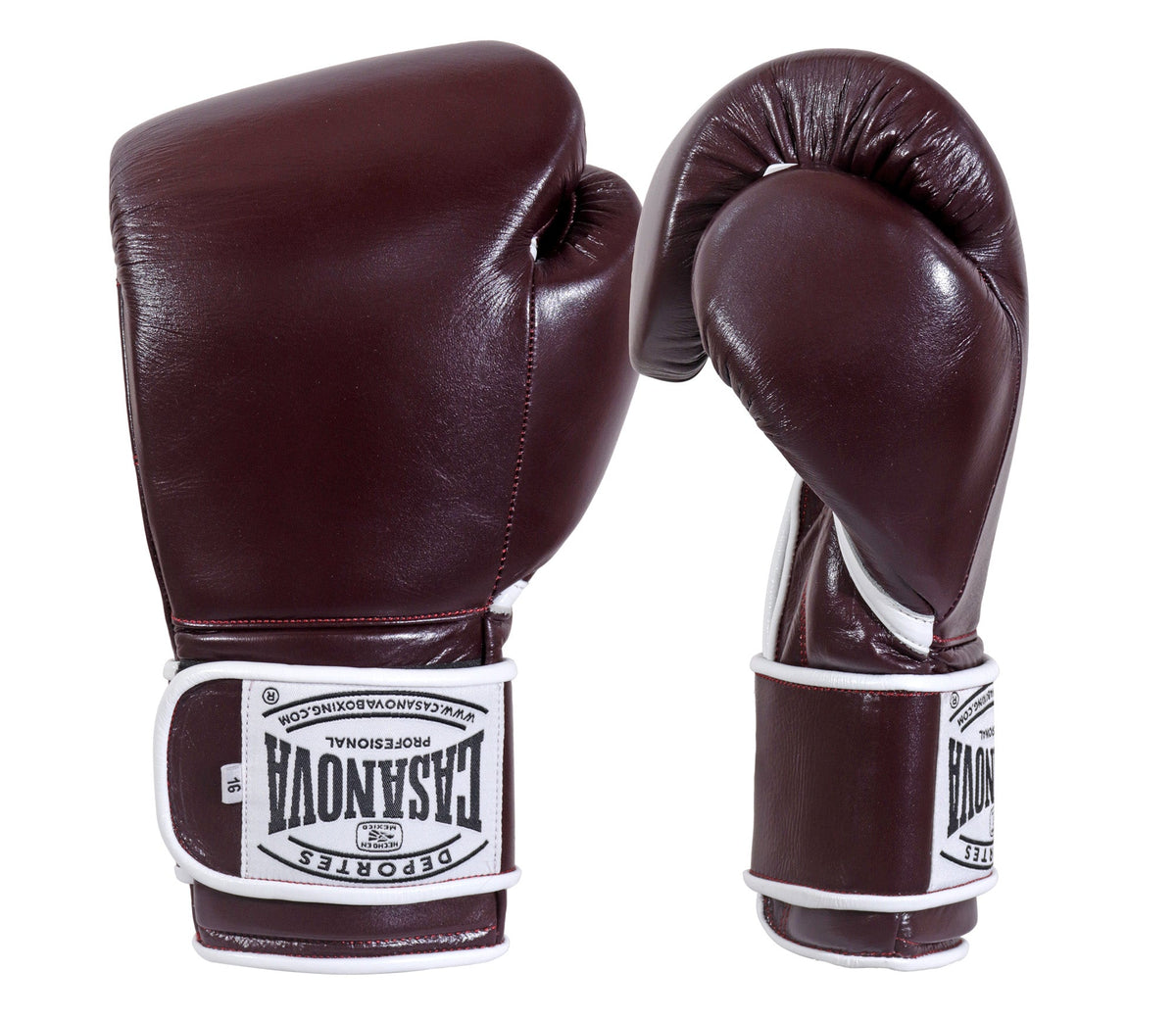 (NEW) Casanova® Boxing Professional Hook & Loop Boxing Gloves - Burgundy