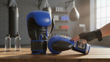 ProBoxing® Classic Leather Boxing Gloves - Training Gloves - Blue & Black