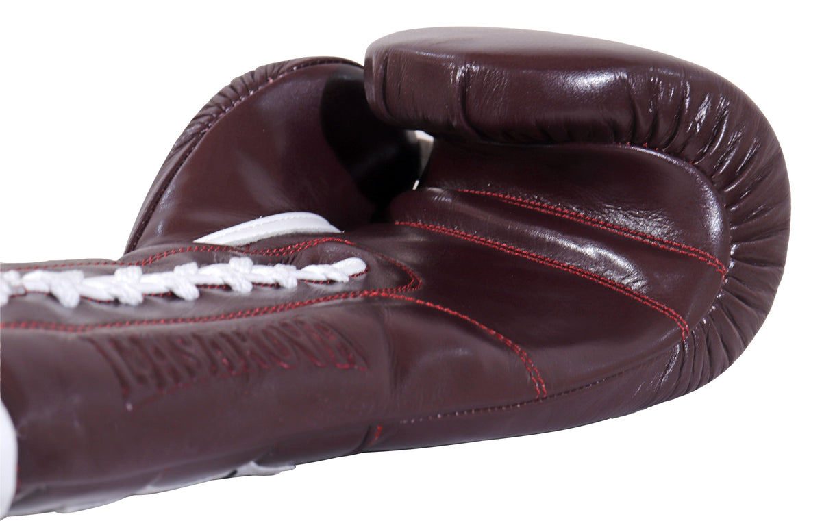 (NEW) Casanova® Boxing Professional Lace-Up Boxing Gloves - Burgundy