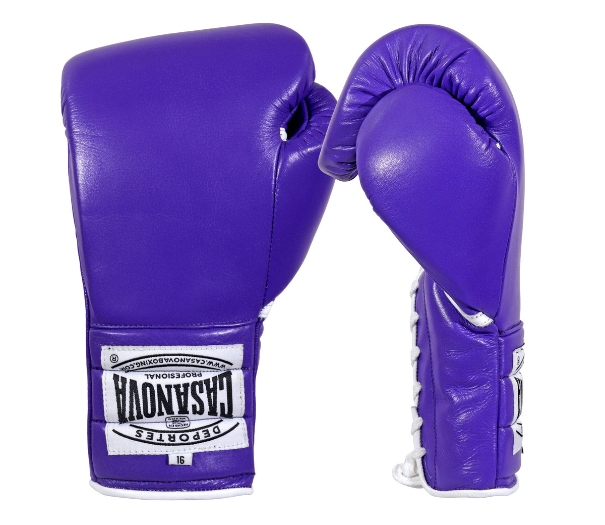 (NEW) Casanova® Boxing Professional Lace-Up Boxing Gloves - Purple