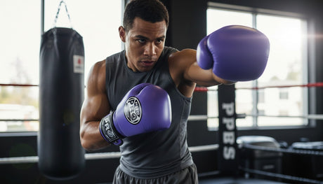 ProBoxing® Classic Leather Boxing Gloves - Training Gloves - Purple