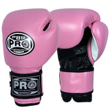 ProBoxing® Classic Leather Boxing Gloves - Training Gloves - Pink & Black