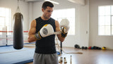ProBoxing® Classic Leather Boxing Gloves - Training Gloves - White & Yellow