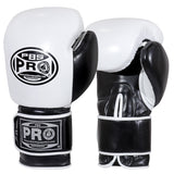 ProBoxing® Classic Leather Boxing Gloves - Training Gloves - White & Black