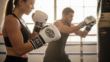 ProBoxing® Classic Leather Boxing Gloves - Training Gloves - White & Black