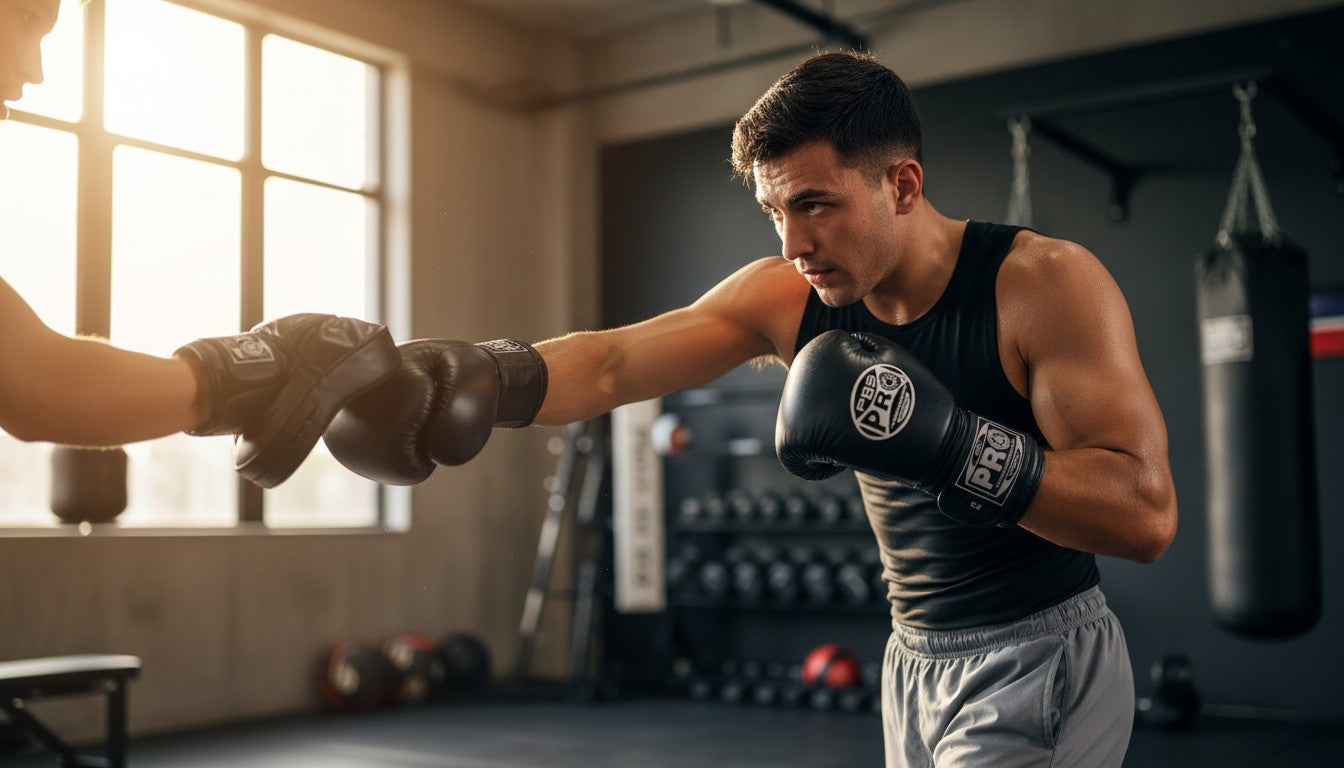 ProBoxing® Classic Leather Boxing Gloves - Training Gloves - Black