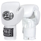 ProBoxing® Classic Leather Boxing Gloves - Training Gloves - White