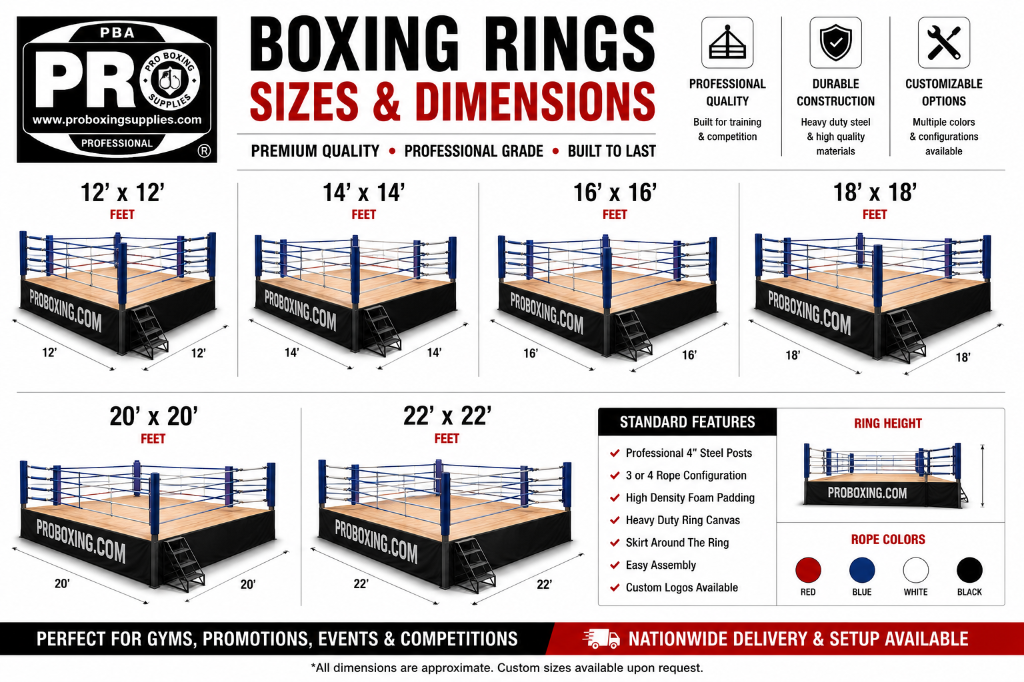 DAILY RENTAL - ProBoxing® Professional Boxing Ring - Made in USA