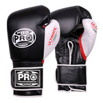 ProBoxing® Ultimate Hook and Loop Boxing Gloves – Black/White/Red