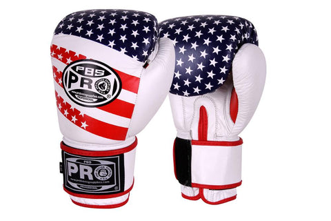 ProBoxing® Classic Leather Training Gloves - USA Flag