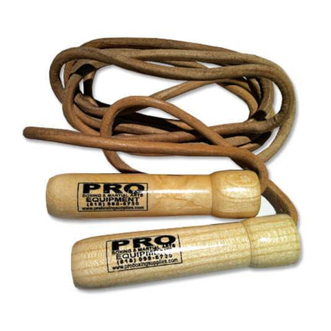 ProBoxing® Jump Rope Wooden Handle with Leather Rope