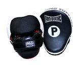 ProBoxing® Mesh Vent Professional Focus Curve Mitt - Black/White Mesh Trim