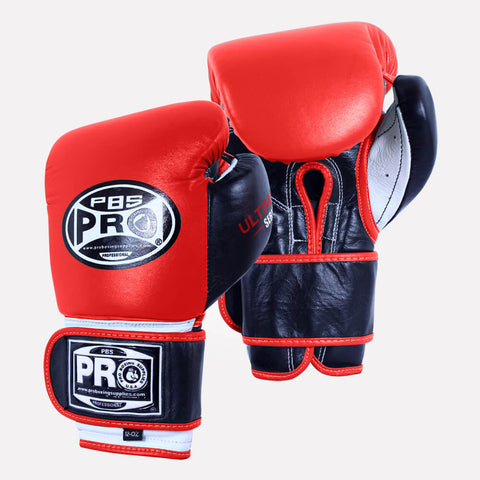 ProBoxing® Ultimate Hook and Loop Boxing Gloves – Red/Black