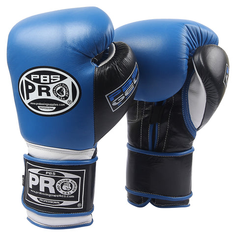 ProBoxing® Series Gel Hook and Loop Gloves - Blue/Black with Black Thumb