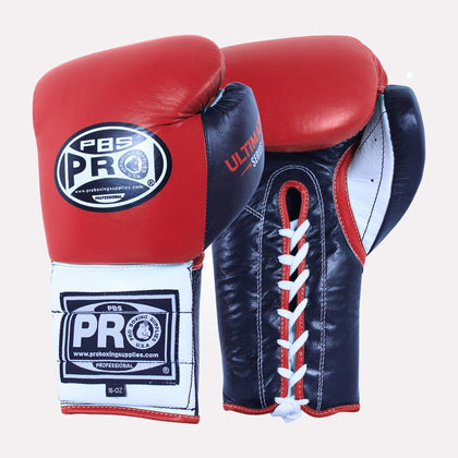 ProBoxing® Ultimate Lace-Up Boxing Gloves – Red/Black