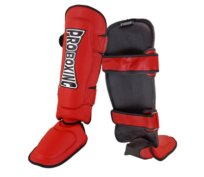 Pro Boxing® Shin Instep Guards - Red