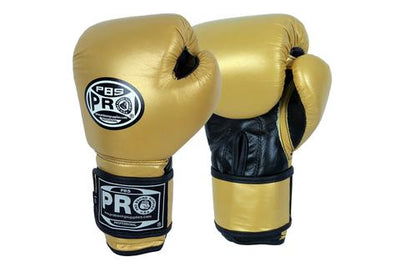 Pro Boxing® Classic Leather Training Gloves - Matte Gold