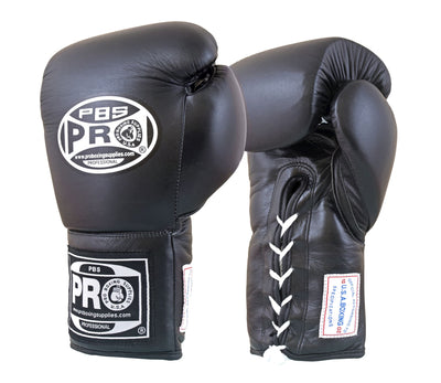 Pro Boxing® Amateur Competition Lace Up Gloves - Black