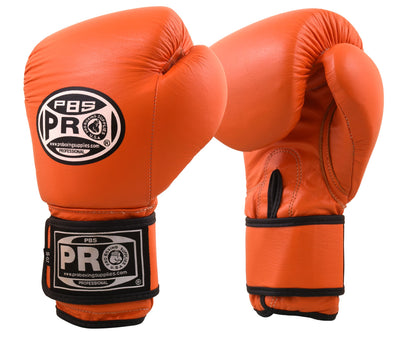 Pro Boxing® Classic Leather Training Gloves - Orange