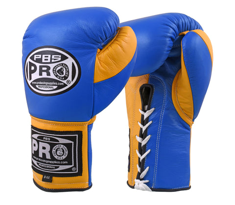 ProBoxing® Official Pro Fight Gloves - Blue/Yellow