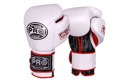 Pro Boxing® Series Gel Hook and Loop Gloves - White/Black